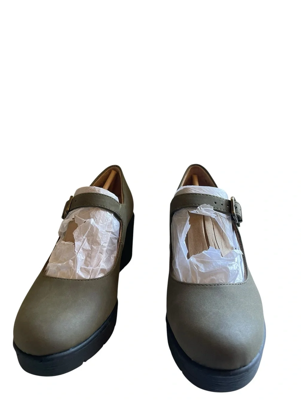 Naturalizer Soul Adore Mary Jane wedges in an olive green NEW